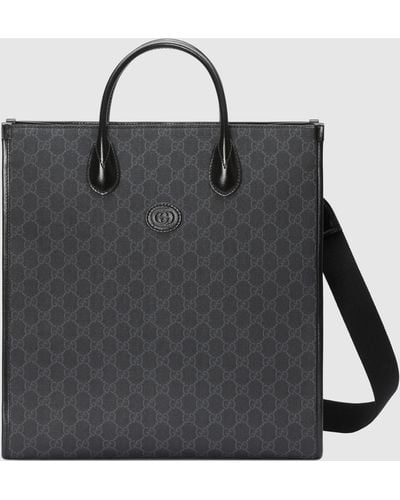 Gucci Medium GG Supreme Tote Bag - Black