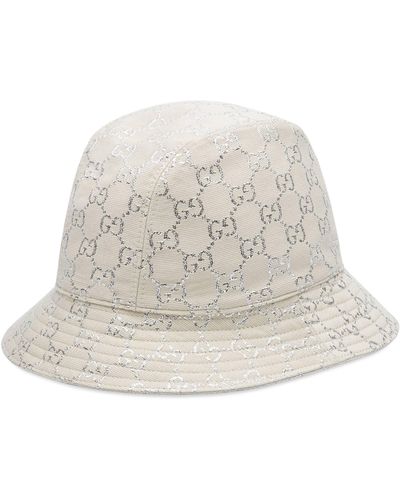 Gucci GG Lamé Bucket Hat - White