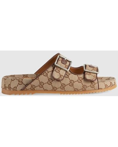 Gucci Slide Sandal With Straps - Brown