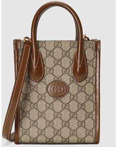 Gucci gg Supreme Canvas Tote Bag - Brown