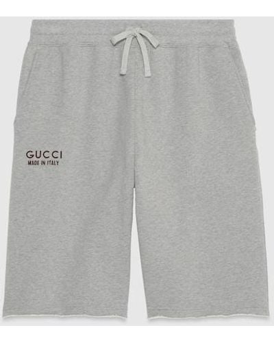 Gucci Cotton Short With Print - Gray