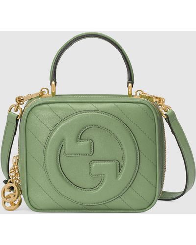 Gucci 〔グッチ ブロンディ〕トップハンドルバッグ, グリーン, Leather
