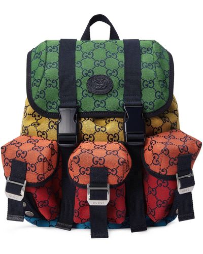 Gucci GG Multicolor Small Backpack - Red