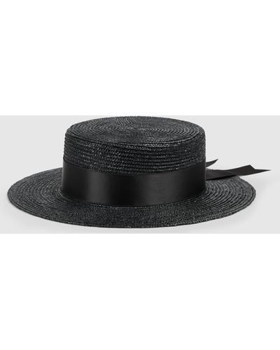 Gucci Straw Hat With Bow - Black