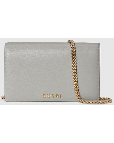 Gucci Chain Wallet With Script - Gray