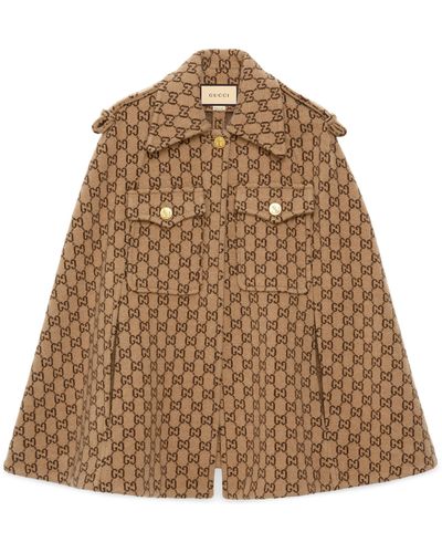 Gucci GG Wool Cape - Natural