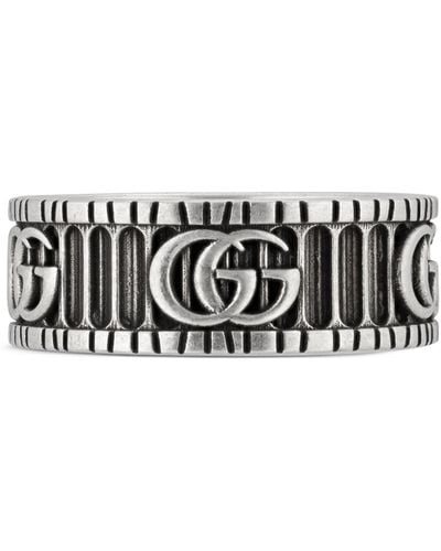Gucci Silver Ring With Double G - Metallic