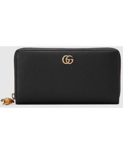 Gucci Zip Around Wallet With Bamboo - Black