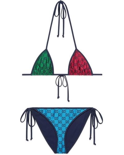 Gucci GG Multicolor Jersey Bikini - Blue