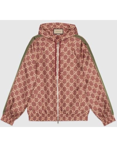 Gucci GG Supreme Print Silk Jacket - Red