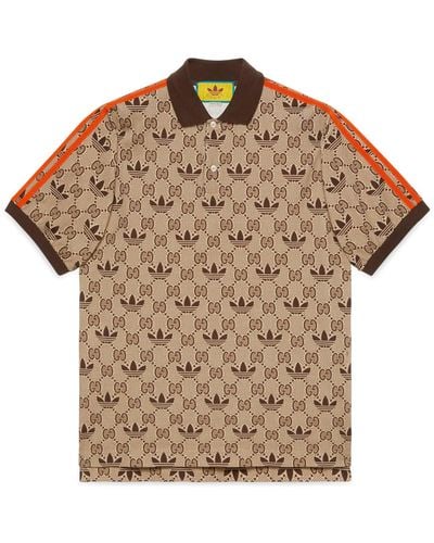 Gucci Adidas X gg Trefoil Polo Shirt - Brown