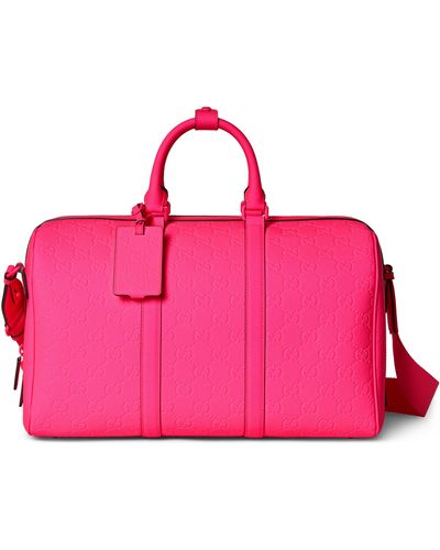 Gucci GG Rubber-effect Medium Duffle Bag - Pink