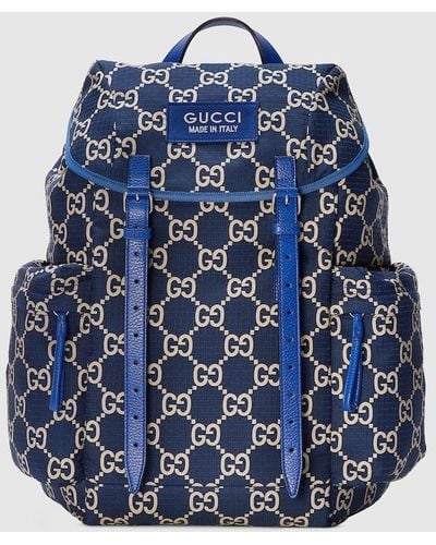 Gucci Large GG Ripstop Backpack - Blue