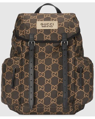 Gucci Large GG Ripstop Backpack - Brown