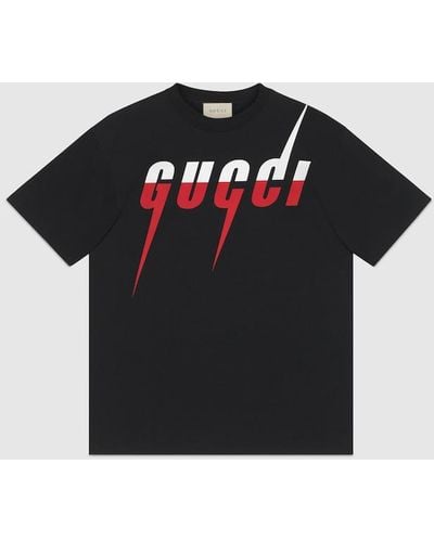 Gucci Brand-print Short-sleeved Cotton-jersey T-shirt - Black