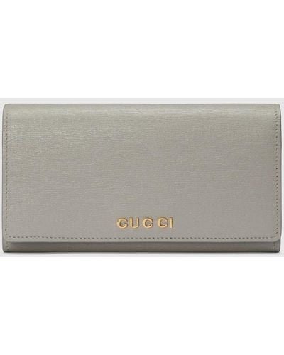 Gucci Continental Wallet With Script - Gray