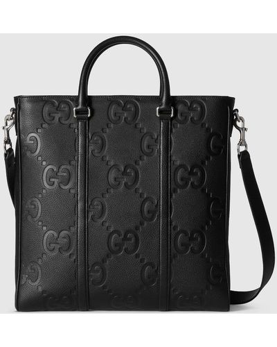 Gucci Jumbo GG Medium Tote Bag - Black