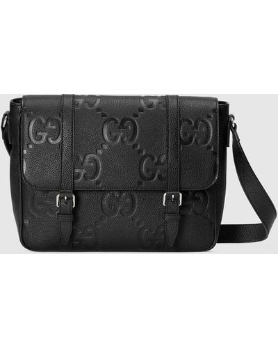 Gucci Jumbo GG Medium Messenger Bag - Black