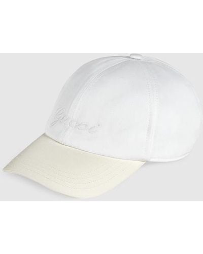 Gucci Cotton Baseball Hat With Embroidery - White