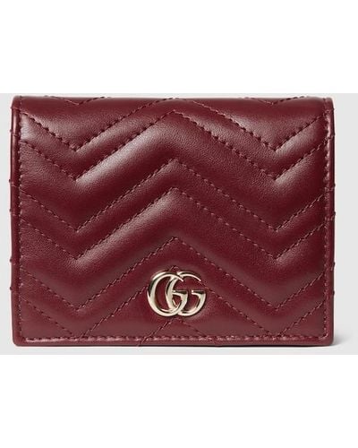 Gucci GG Marmont Card Case Wallet - Red