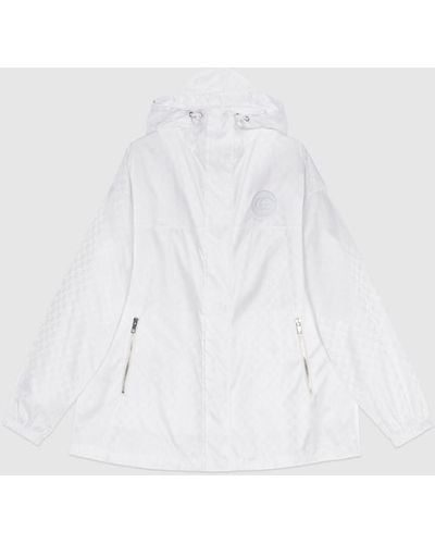 Gucci Nylon GG Jacquard Jacket - White