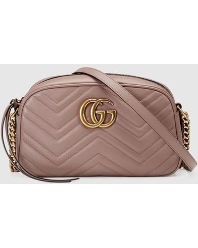 Gucci GG Marmont Small Matelassé Shoulder Bag - Pink