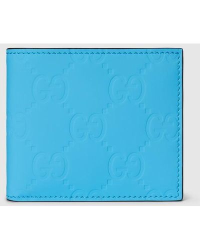 Gucci GG Rubber-effect Bi-fold Wallet - Blue