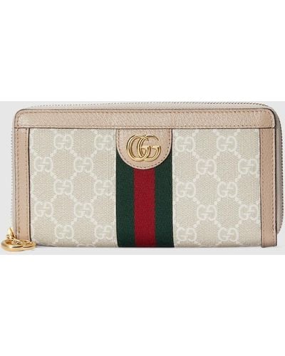 Gucci Ophidia GG Zip Around Wallet - Natural