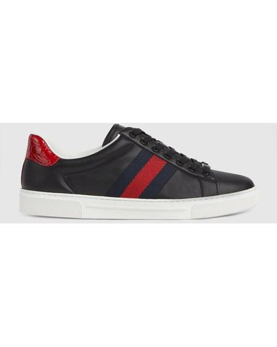 Gucci Ace Sneaker With Web - Black