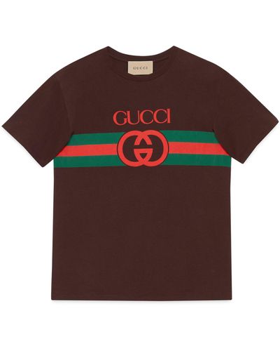 Gucci Interlocking G Cotton T-shirt - Red