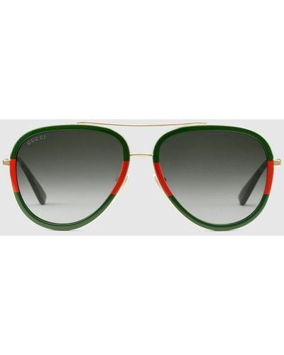 Gucci Aviator Metal Sunglasses - Brown
