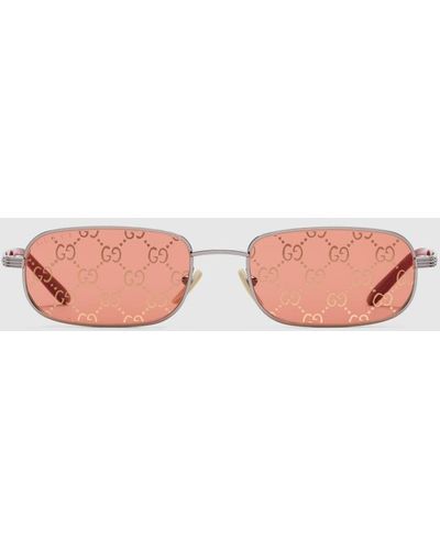 Gucci Rectangular Frame Sunglasses - Pink