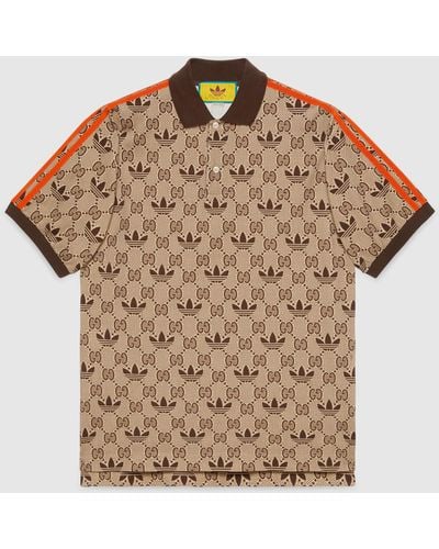 Gucci Adidas X gg Trefoil Polo Shirt - Brown