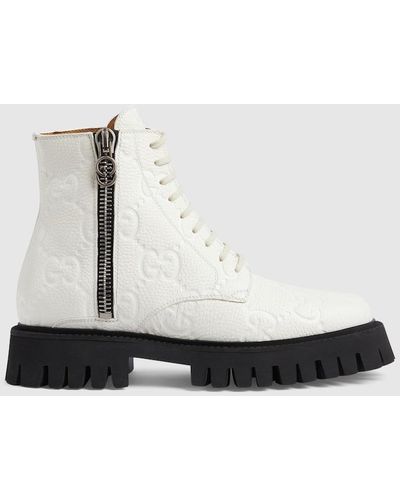 Gucci GG Leather Boot - White