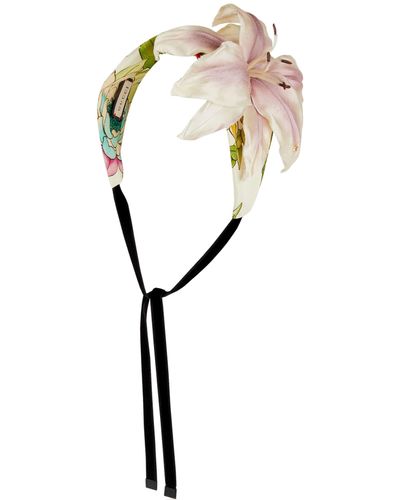 Gucci Hairband With Flower - White