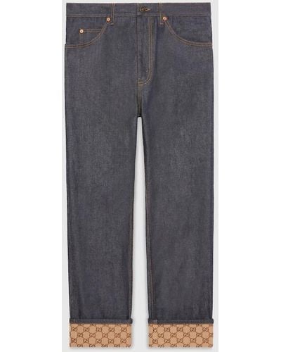 Gucci Denim Pant With Cuffs - Gray