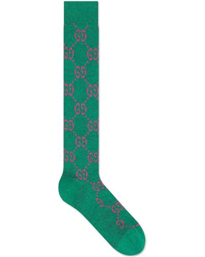 Gucci Lamé GG Socks - Green