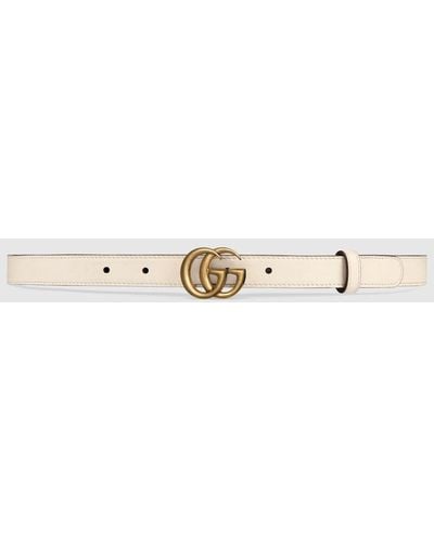 Gucci GG Marmont Wide Belt - Natural