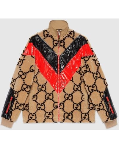 Gucci GG Wool Jersey Zip Jacket - Red