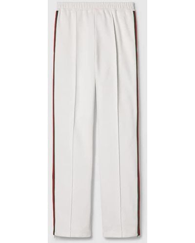 Gucci Jersey Drill Jogging Pants With Web - White