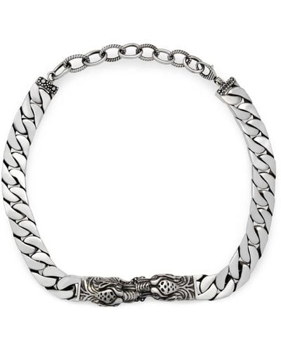 Gucci Tiger Head Necklace - Metallic
