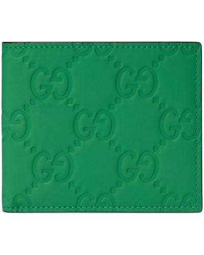 Gucci GG Rubber-effect Bi-fold Wallet - Green