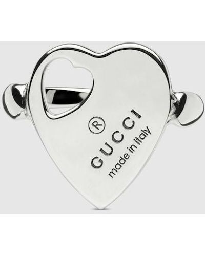 Gucci Trademark Heart Ring - Metallic