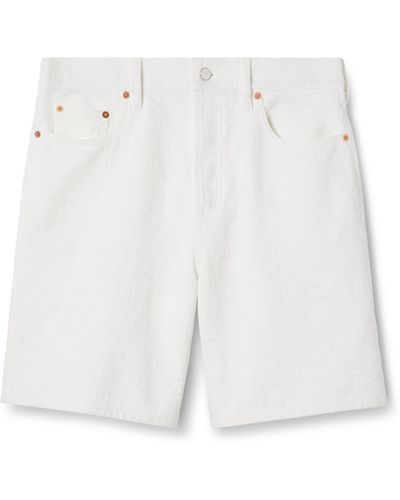 Gucci GG Jacquard Denim Shorts - White
