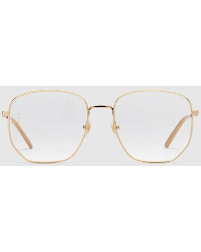 Gucci Rectangular-frame Metal Glasses - Metallic