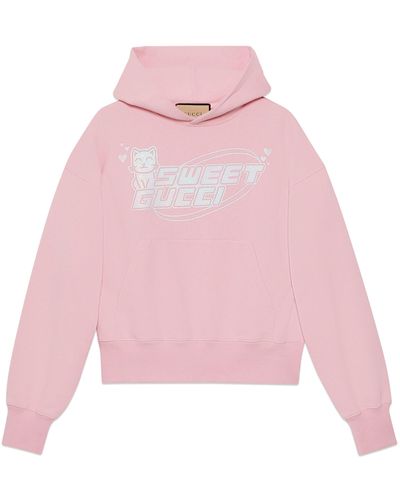 Gucci Cotton Jersey Sweatshirt With Print - Pink