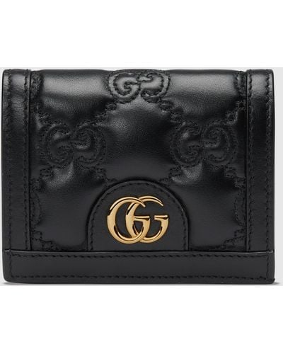 Gucci GGマトラッセ カードケース ウォレット, ブラック, Leather