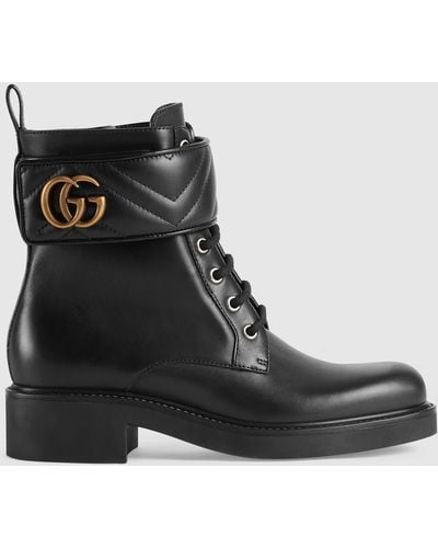 Gucci Women's GG Matelassé Lace-up Boot - Enigma Boutique