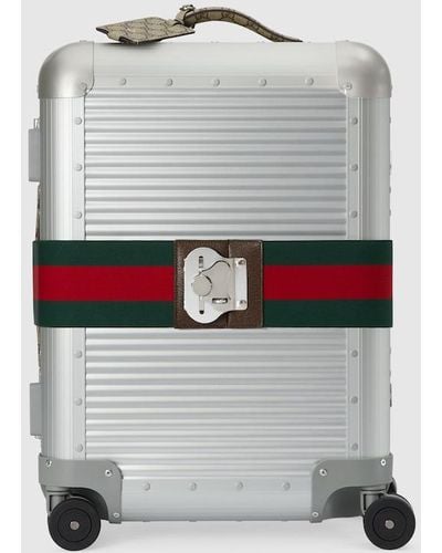 Gucci Aluminum Cabin Trolley With luggage Strap - Gray