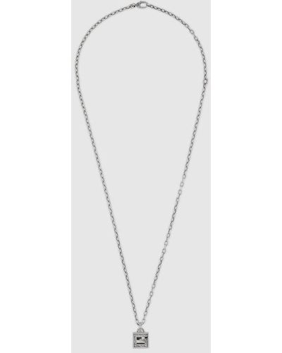 Gucci Necklace With Square G Cross - Metallic